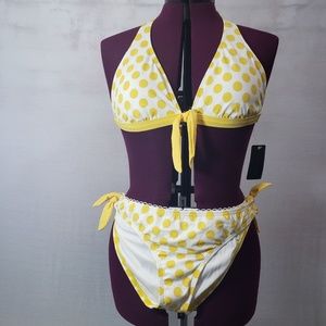 GUESS yellow polka dot bikini